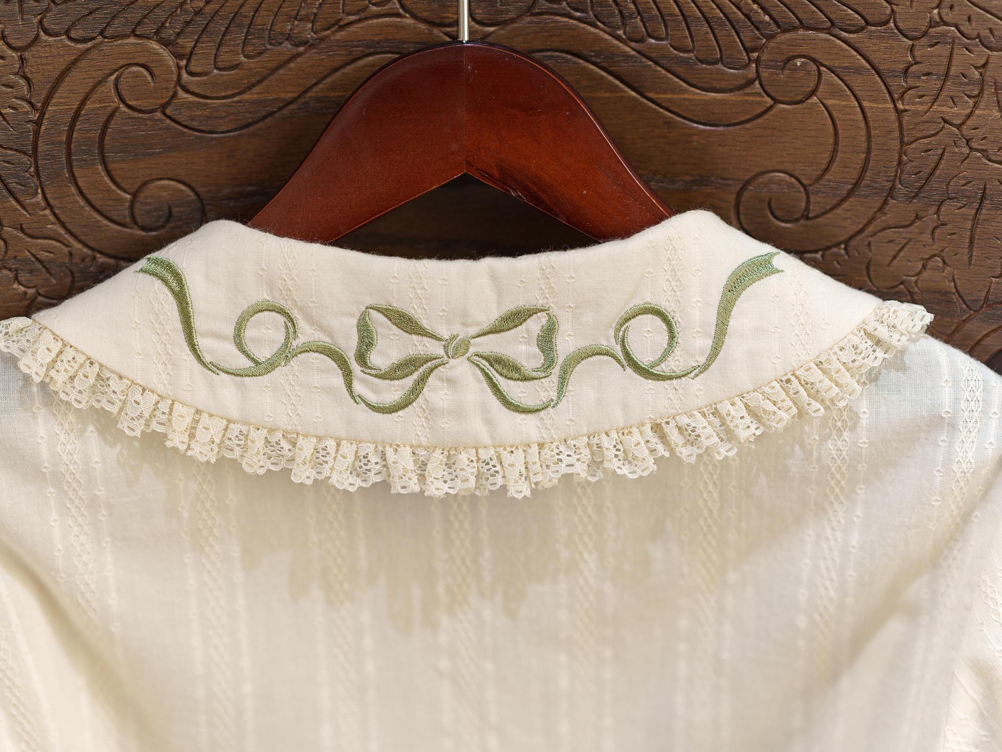 Abundant Tea Time - Kawaii Lolita Blouse, Cotton & Embroidery 45002:831064