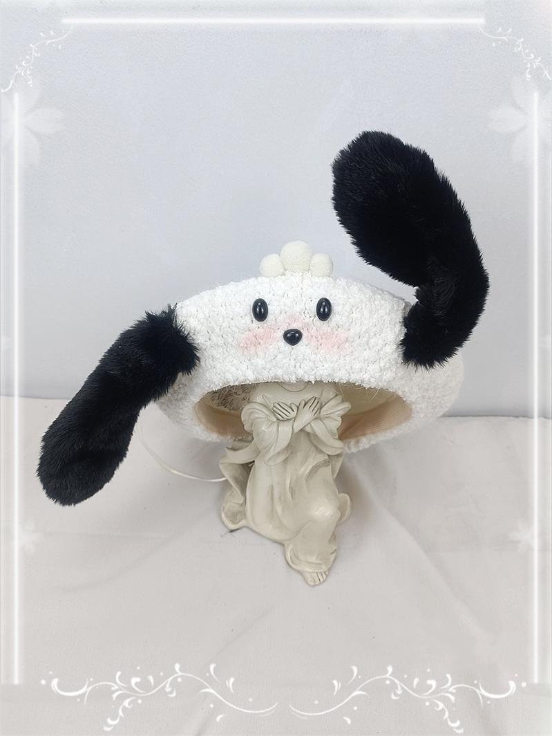 Cocoa Jam~Cute Lolita Beret Dog Ear Kids Adult Hat S White 