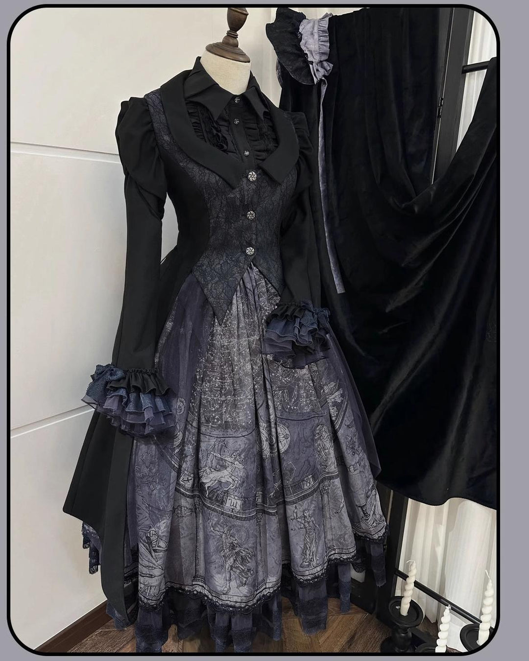 Susin Lolita~Star Disk~Gothic Lolita Dress Elegant OP Dress and Coat 40980:682846