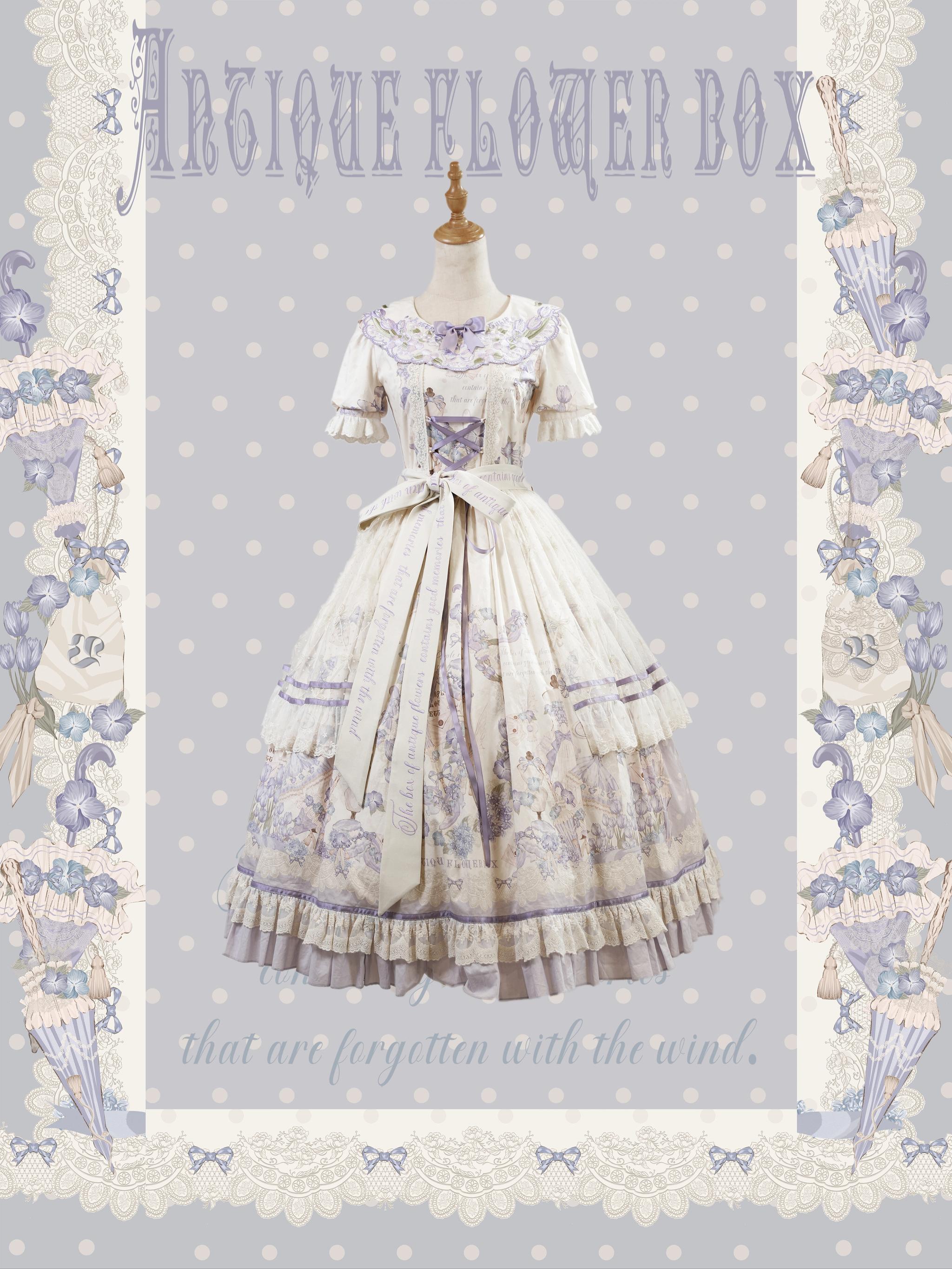 NanShengGe - Purple Memoirs - Plus Size Lolita Classic Dress Suit OP Dress S