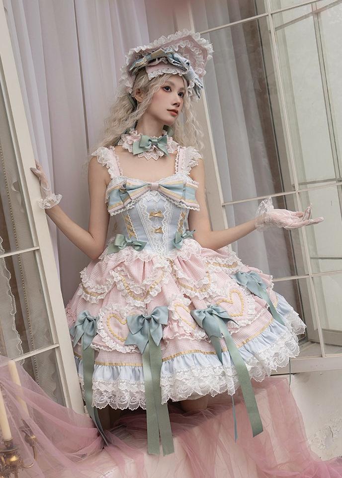Dream Melody - Gorgeous Sweet Lolita JSK Dress, Lace & Bows 44442:809819