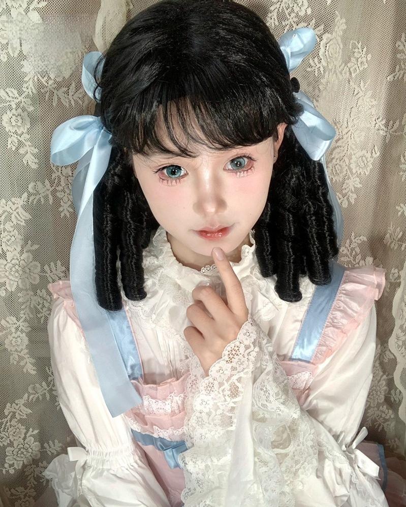 Mabuxi~33CM Sparkling Lolita Wig Roman Curls Gorgeous Court Wig 40478:671736