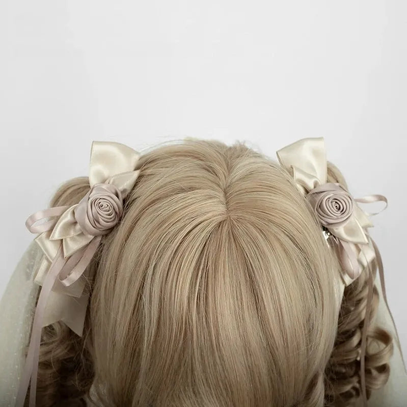 Champagne Classic Lolita Headdress and Choker, Floral Accent 45259:854877