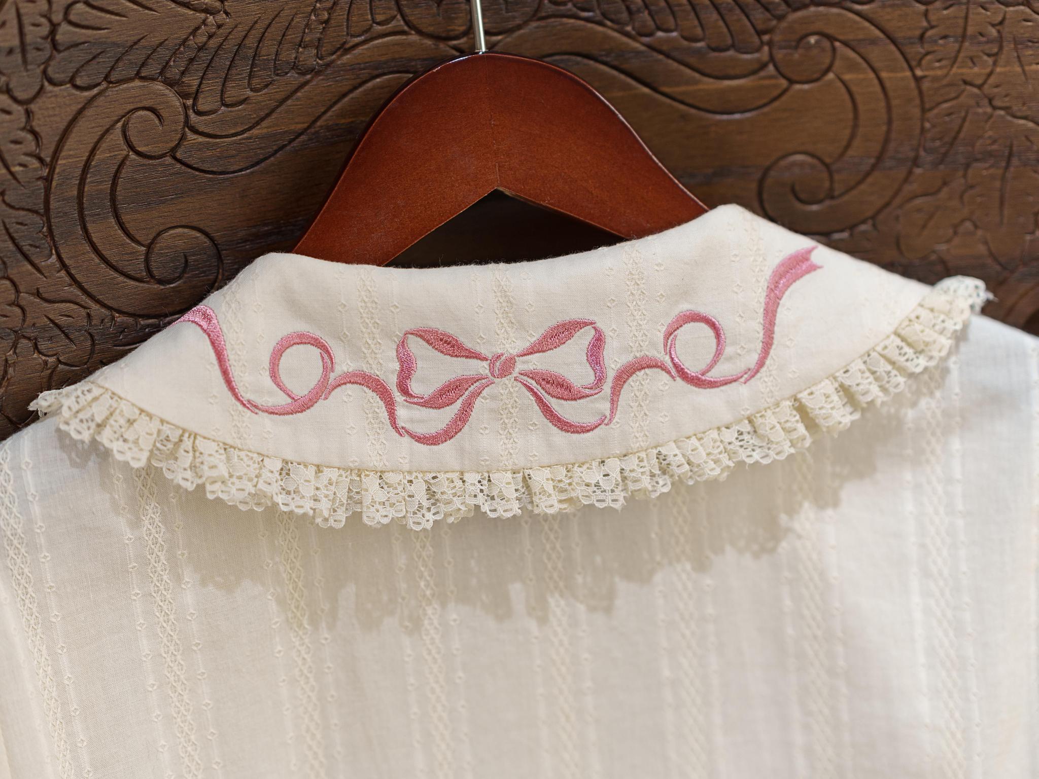 Abundant Tea Time - Kawaii Lolita Blouse, Cotton & Embroidery 45002:831056