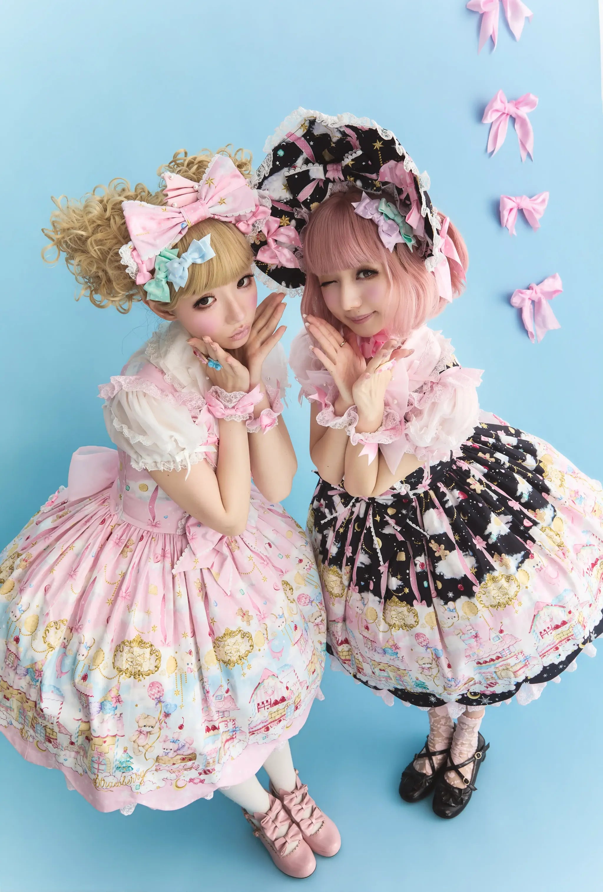 Sweet Cloudland - Cotton Old School Lolita Printed JSK Dress with Petal Hem 45687:858530