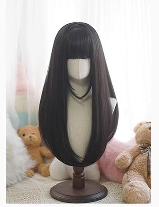 Imperial Tea~Daily Lolita Wig Long Straight Wigs Natural black  