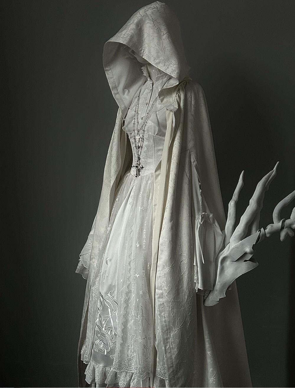 ZJstory~Gothic Lolita Cape Long-sleeved Shawl with Detachable Hood 42129:734140