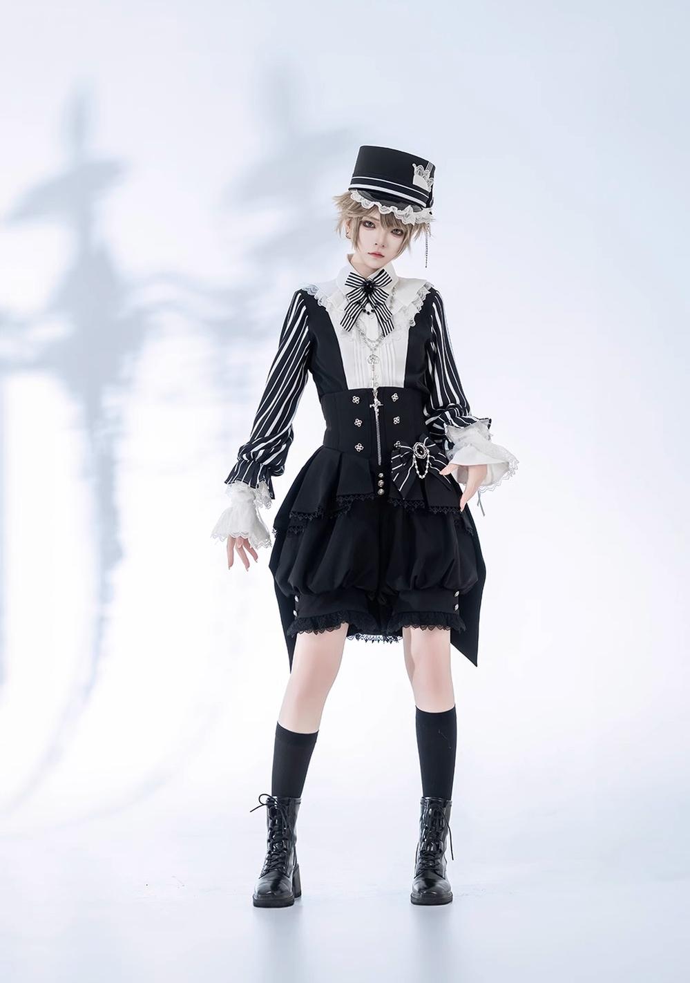 Princess Chronicles - Fancy Trick - Retro Ouji Lolita Black Shorts Dark-themed