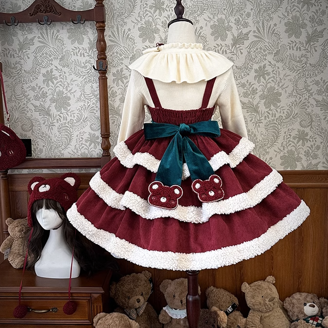Alice Girl~Lolita Gingerbread Bear~Sweet Lolita Shirt Multicolors   