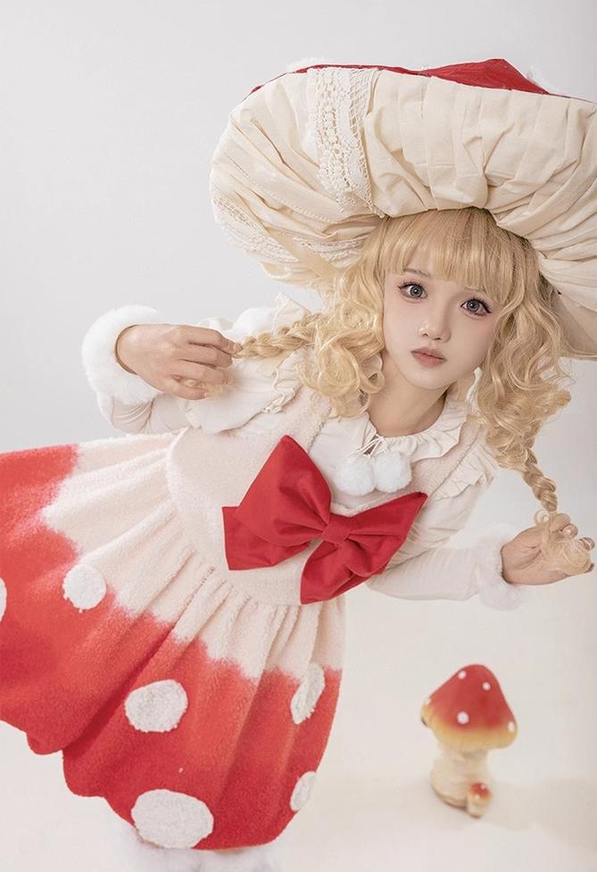 With PUJI~Mushroom Power~Winter Lolita Dress Mushroom Style JSK Dress   