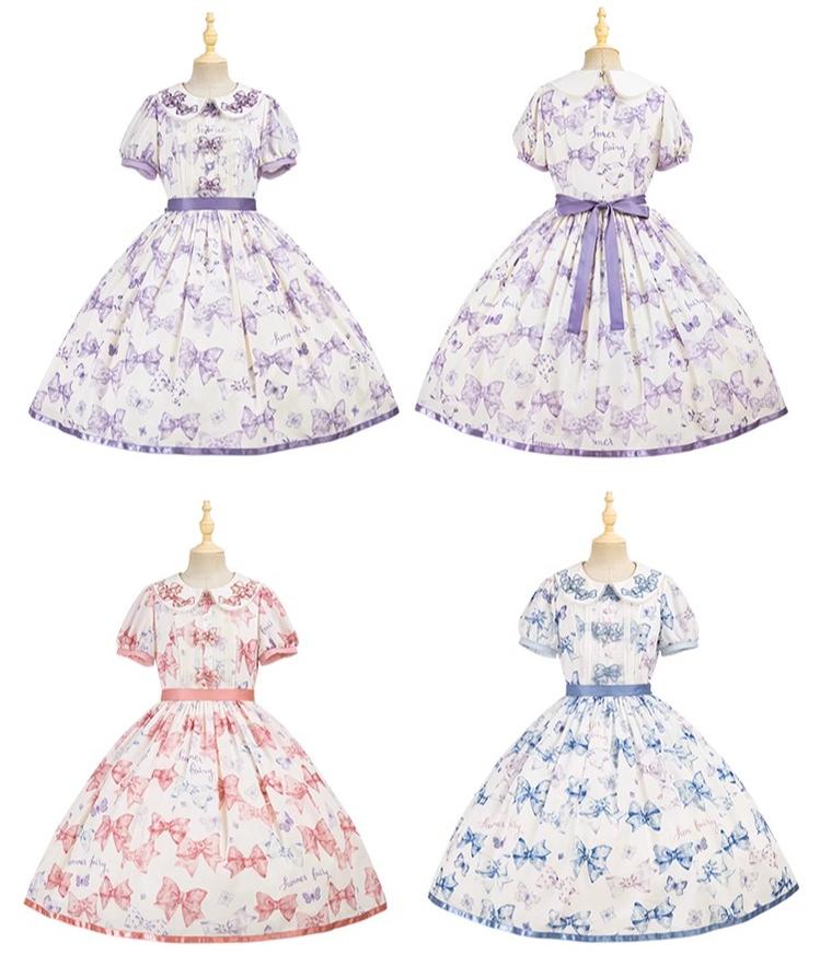 Summer Fairy~Eternal Garden~Sweet Lolita Dress Suit Elegant Open-Shoulder OP and JSK 42066:728878