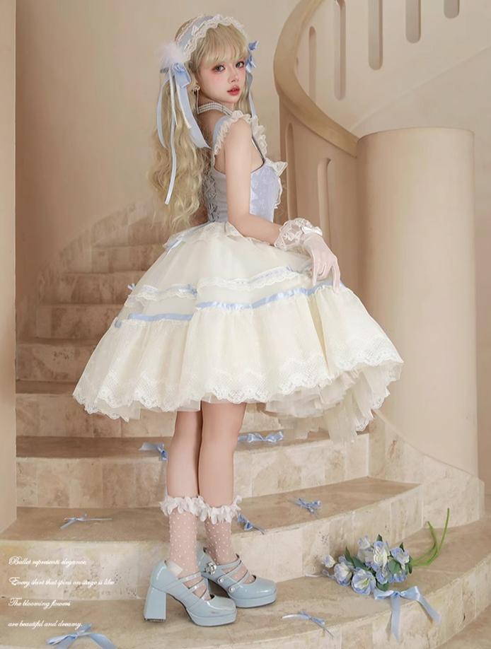 Flower and Pearl Box~Silk Ballet~Wedding Lolita JSK Dress Princess Bridal Dress 34050:442758