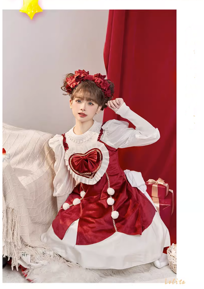 (Buyforme)Daydream Whisper~Plus Size Cute Sweet Making Wish Lolita JSK S red 