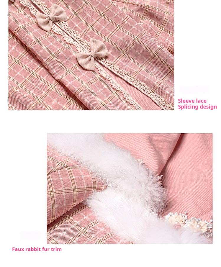 Youpairui~Helford~Sweet Coordinated Lolita Suit Pink Plaid Lolita SK Set   