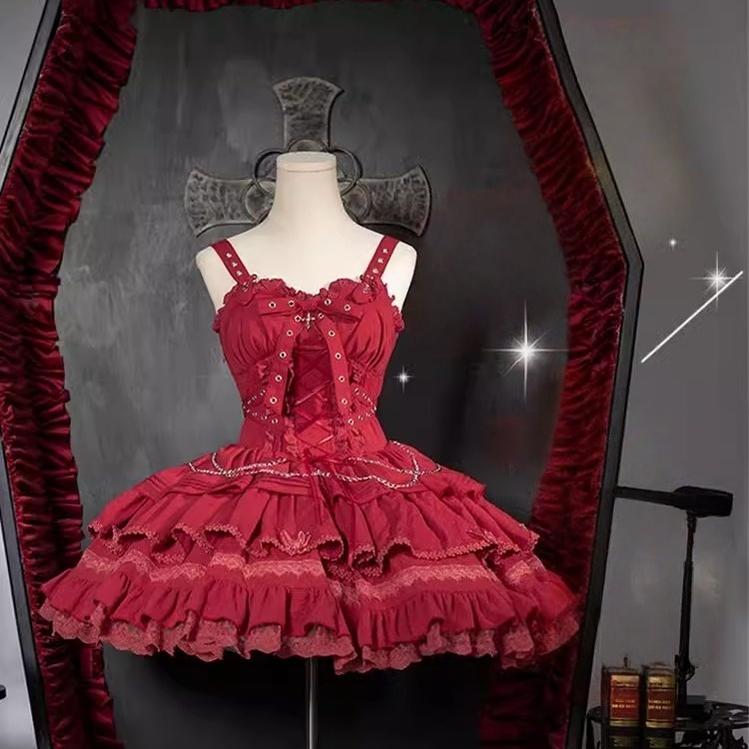 OCELOT - Contract Cross - Gothic and Elegant Lolita JSK S red (JSK only)