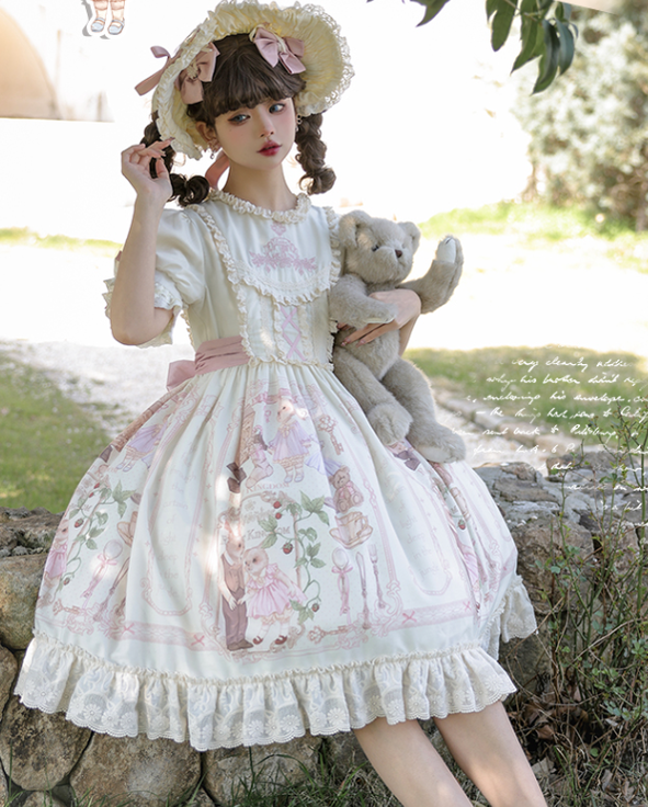 3 Puppets~Rabbit Kingdom~Sweet Lolita JSK and OP Suit   