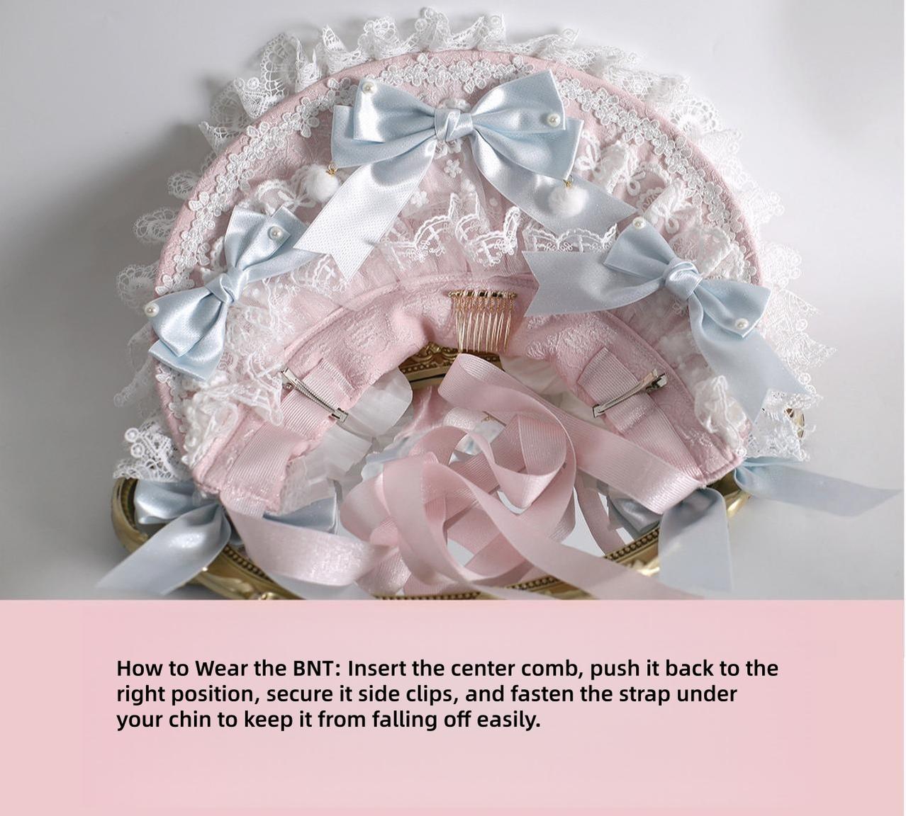 Lolita Headdress, Bunny Ear KC, Embroidered Lace