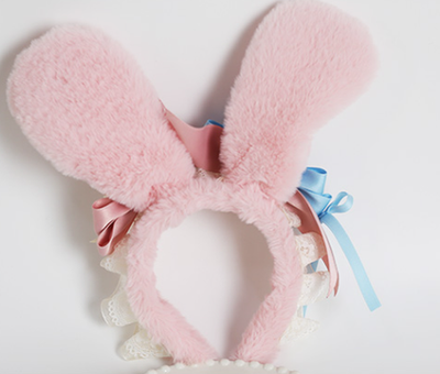 Xiaogui~Lolita Cute Bow Rabbit Ears Toy Hair Clip   