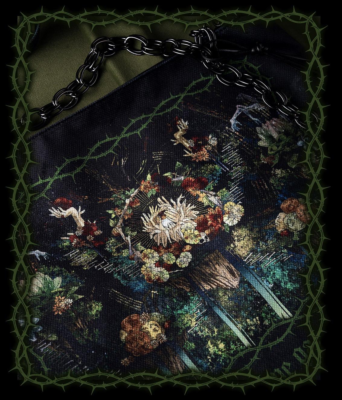 Bone Garden - Gothic Lolita Printed Tote Bag, Adjustable Strap 45188:839608