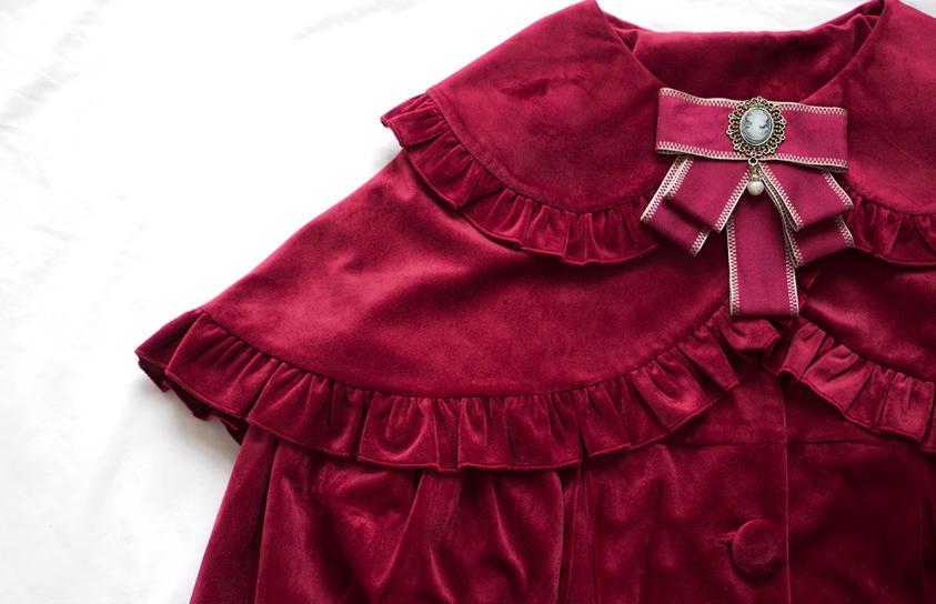 Dark Star Island~Winter Lolita Cape Velvet Antique Lolita Coat 32870:394932