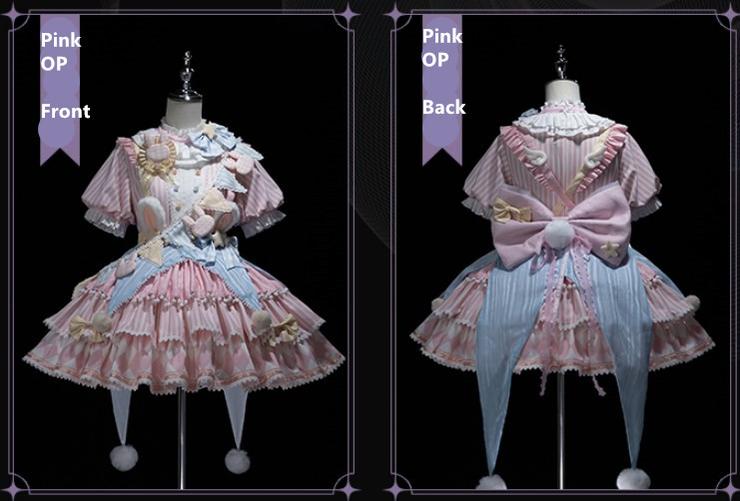 Forest Fluorescent Carps~Ouji Lolita OP Dress Circus Lolita Strip Prince Suit 38690:596624