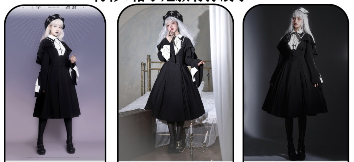 Susin Lolita~Cross Praise~Nun Style Gothic Lolita Dress and Blouse 12878:183552