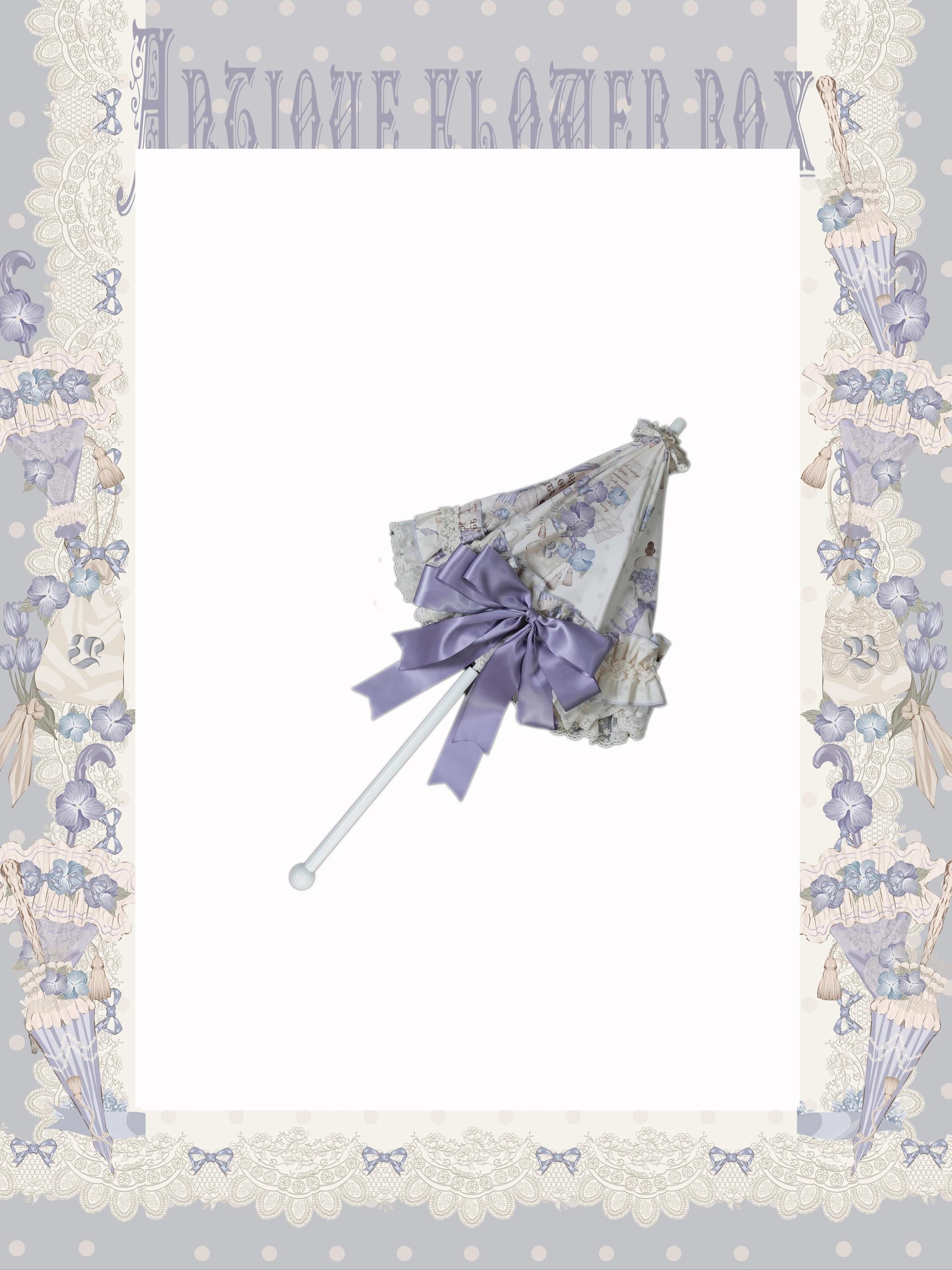 NanShengGe - Purple Memoirs - Floral Themed Classic Lolita Accessory Small Parasol One Size