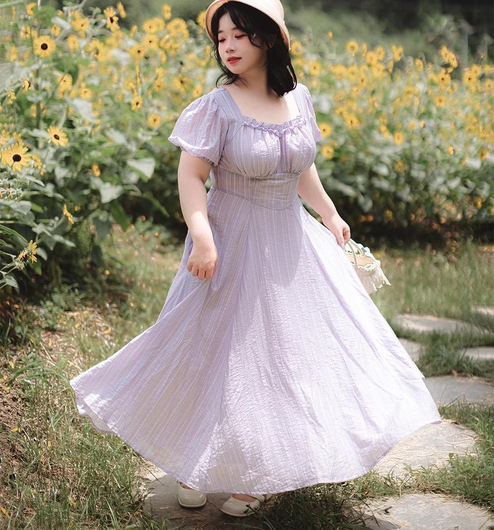 Forest Wardrobe - Forest Gallery - Classic Lolita OP Dress Vintage Cake Tail Dress S Light Purple