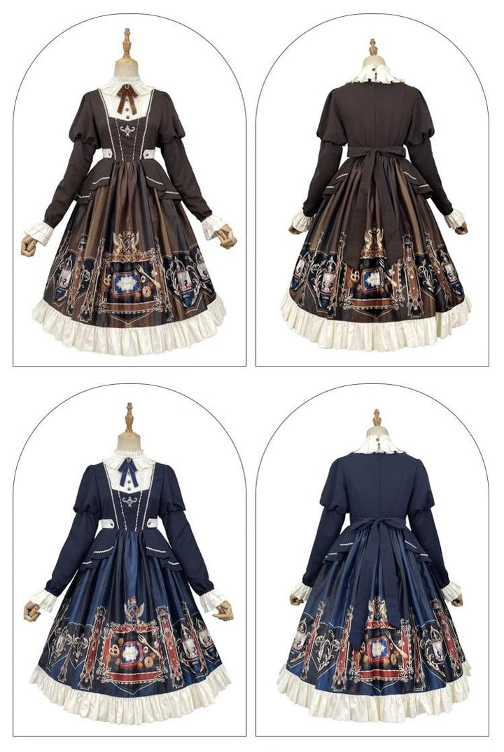 ZhiJinYuan~Chocolate Academy~Elegant Preppy style Lolita OP Dress   