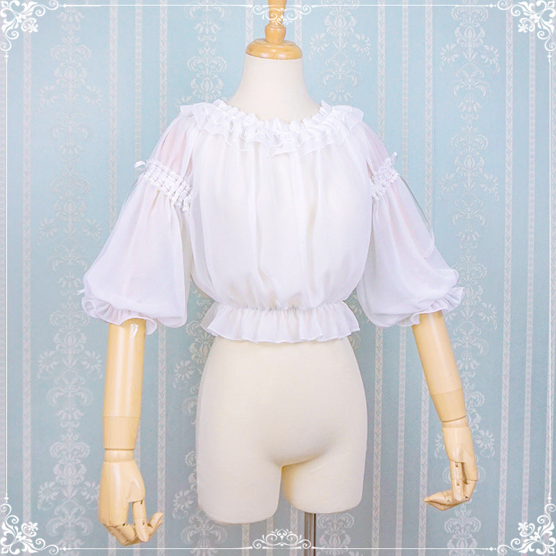 Eieyomi~Sweet Lolita Cotton Princess JSK Dress S short-sleeve shirt 