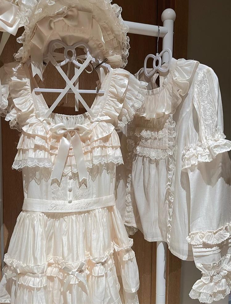The Seventh Doll - Summer Evening Banquet - Sweet Lolita JSK with Tiered Ruffle Design and Hat 42722:750962