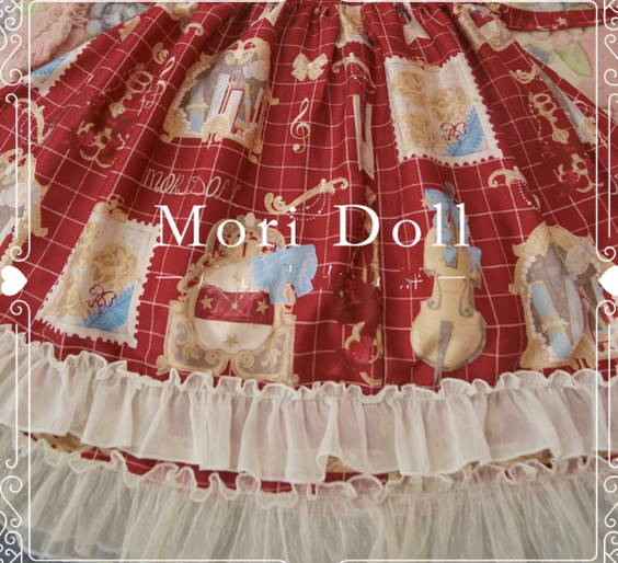 Mori Doll~Artist~Sweet Bow Pattern Print OP Multicolors   