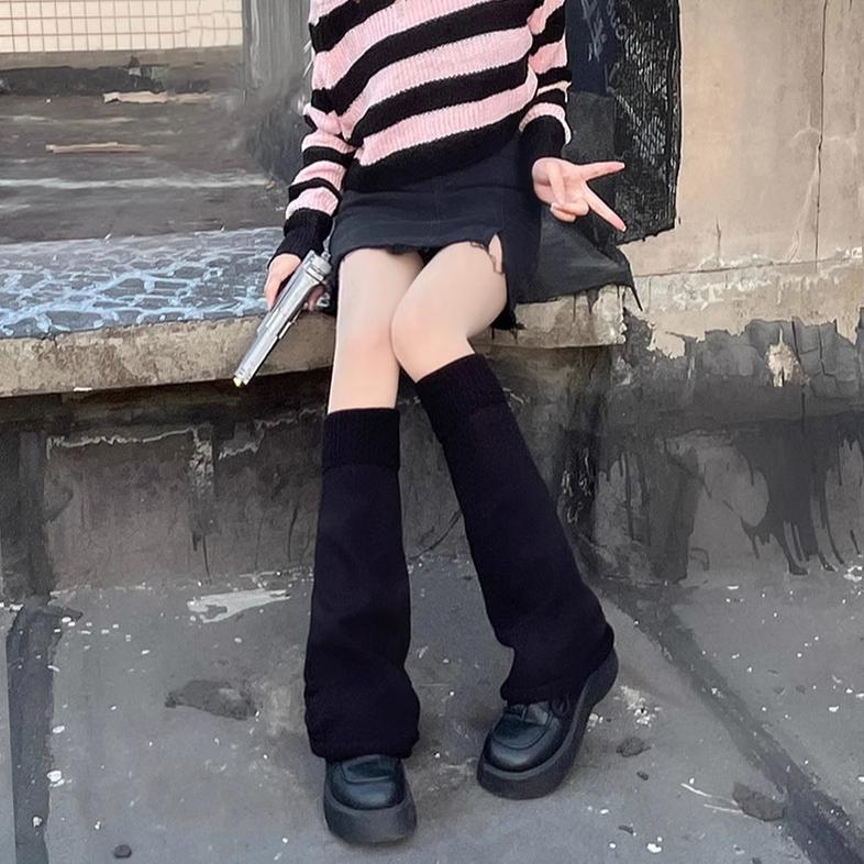 Hua Nai Cat - Winter Lolita Knit Leg Warmer Mid-Calf Socks