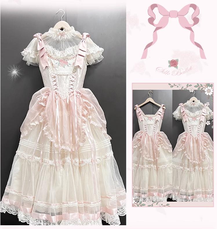 Flower And Pearl Box~Silk Ballet~Summer Sweet Lolita Satin Ballet Mesh Shirt   