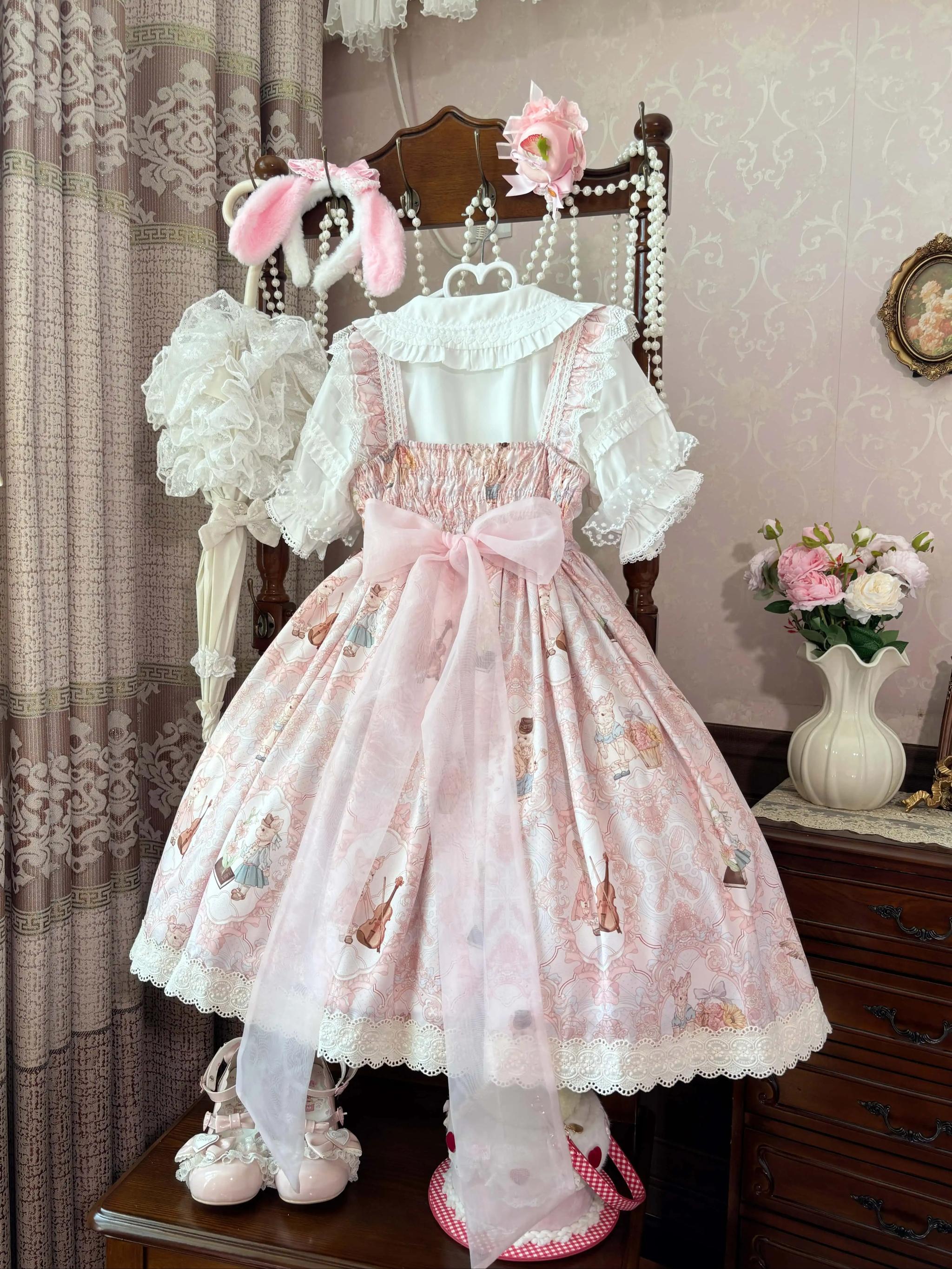 Suiyi - Candy Party - Printed Sweet Lolita JSK, Peter Pan Collar Shirt 44281:802207