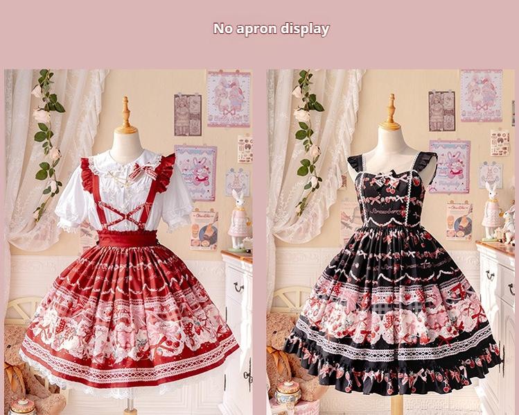 OCELOT~Sweet Lolita Lolita JSK and SK Rabbit Strawberry Dress 40646:670476