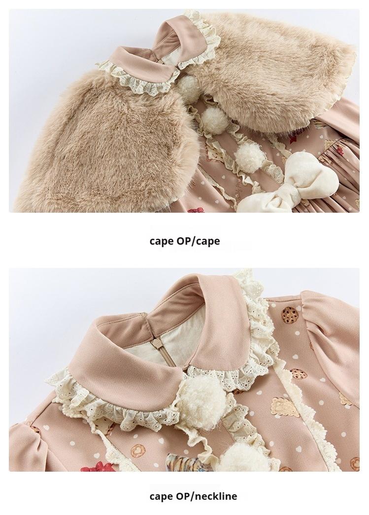 Summer Fairy~Ribbon Puppy~Sweet Lolita Suit Off-Shoulder Sweater Cute Cape OP   