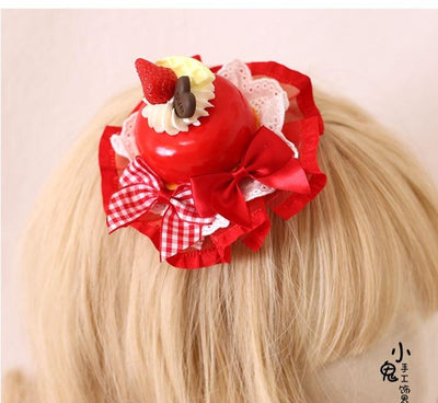 Xiaogui~Sweet Cake~Kawaii Lolita Hairpin Cake Flower Pill Headdress   