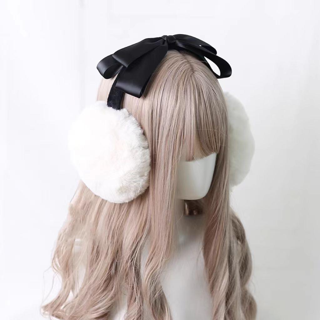Xiaogui~Winter Lolita Earmuff Bow Plush Earmuff Ear Protector   