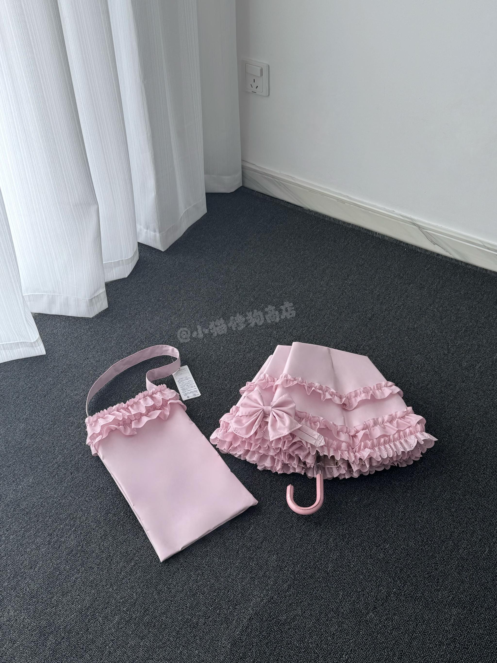 Classic Lolita Foldable Sunscreen Parasol with Ruffles 45588:854160