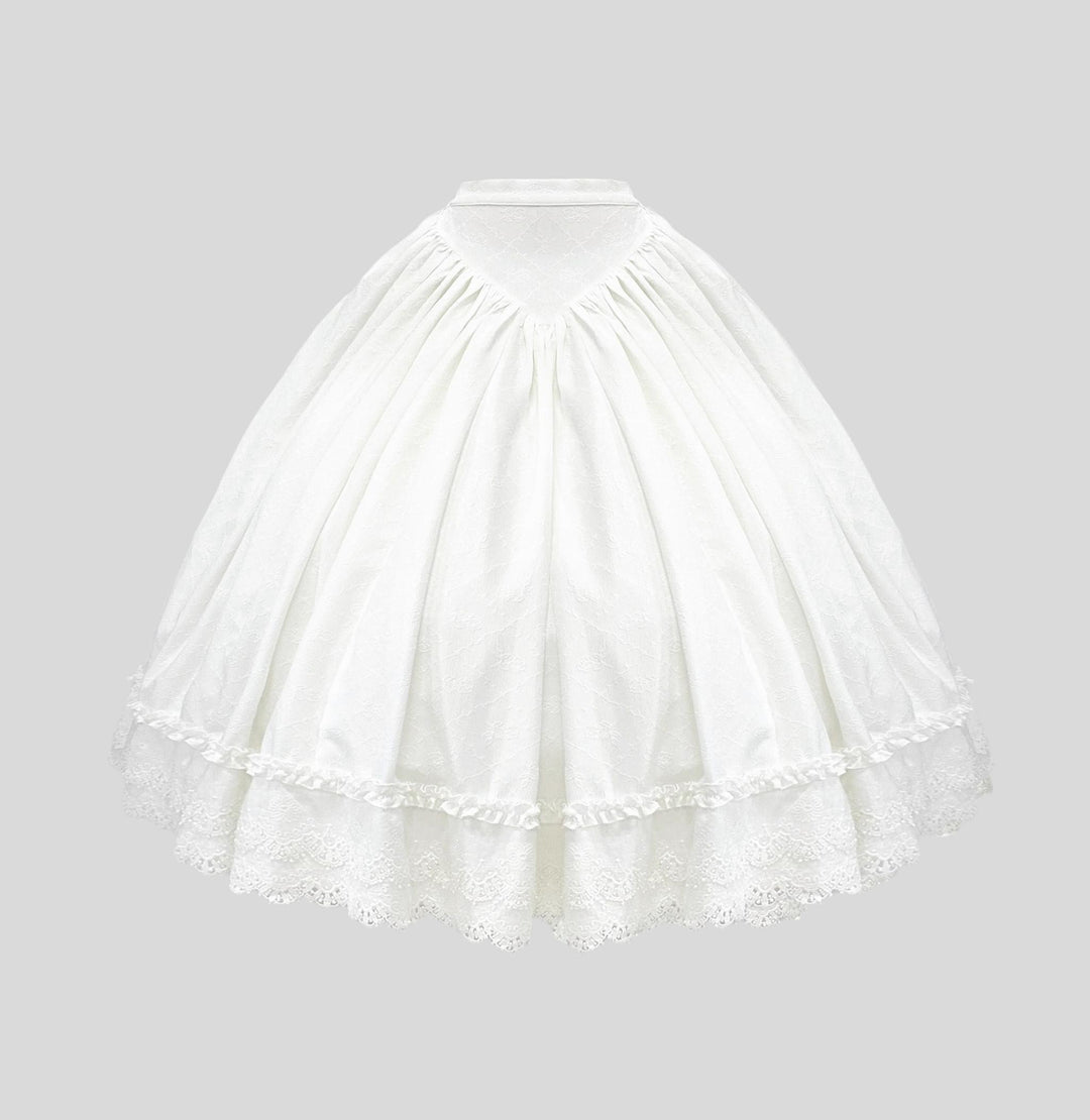 Dark Star Island~Moonlight Sanctum~Gothic Lolita Dresses Suit JSK SK Shirt XS White Long SK 
