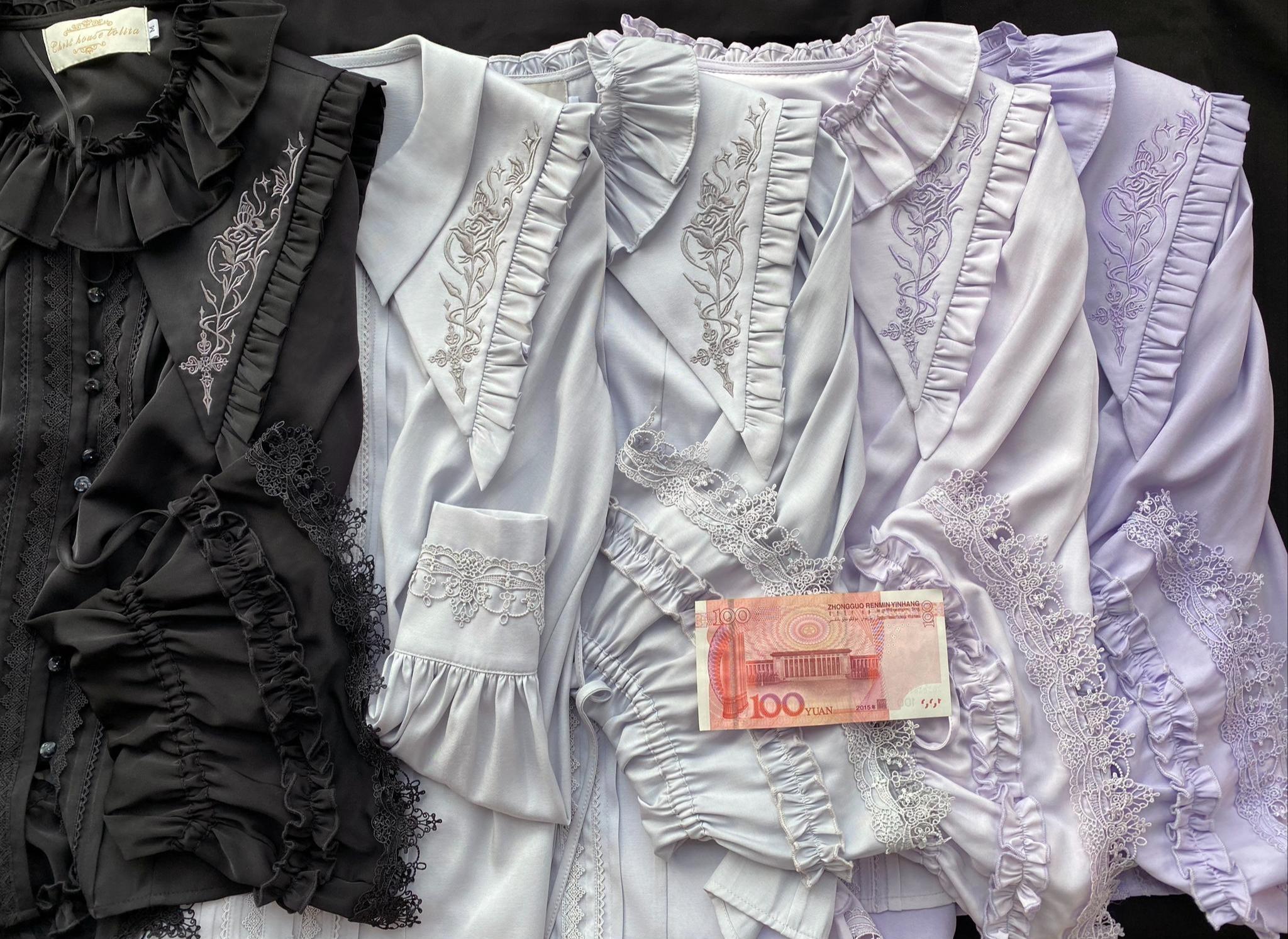 Chris House Lolita - Witch Notes - Gothic Loliat Embroidered Dress Suit, Cross and Rose Print 44096:795031