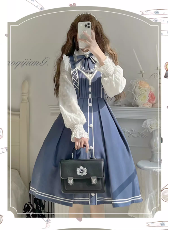 (Buyforme)Chunlv Lolita~Book of Lies~Elegant College Style Princess JSK Set