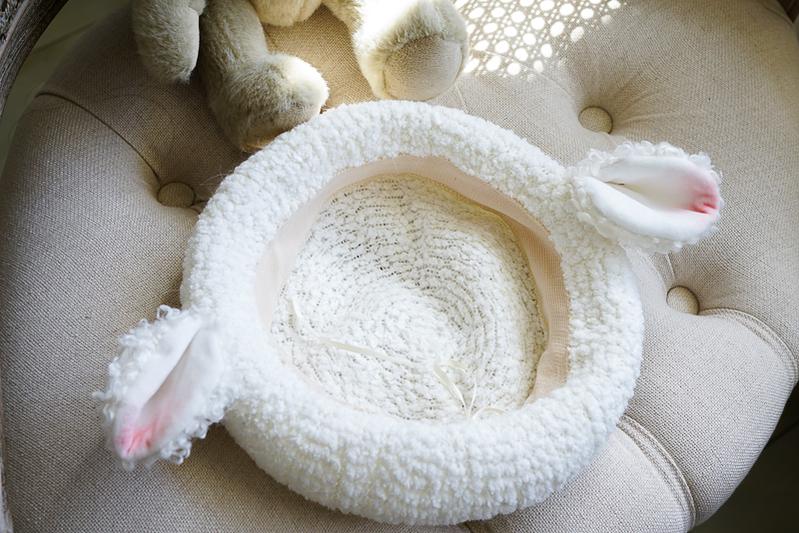 MAID - Kawaii Lolita Berets Sheep Ear Handmade Fleece Headwear Pink white