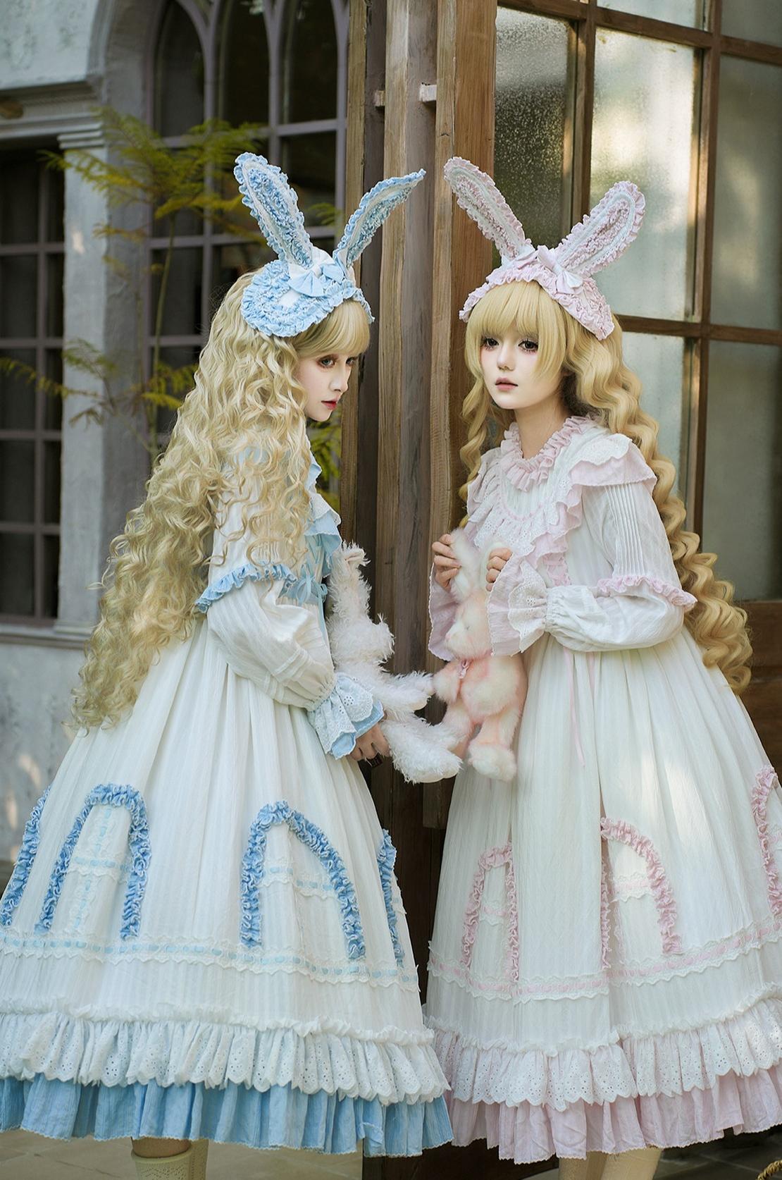 Lilian - Classic Lolita Doll-like Dress, Bunny Ear Hairband 44881:825408