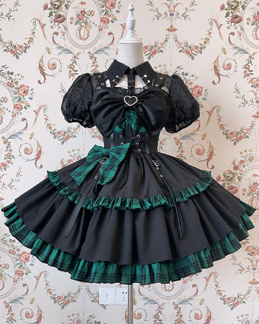 Alice Girl~Gothic Lolita Dress Blue Plaid Jumper Dress   