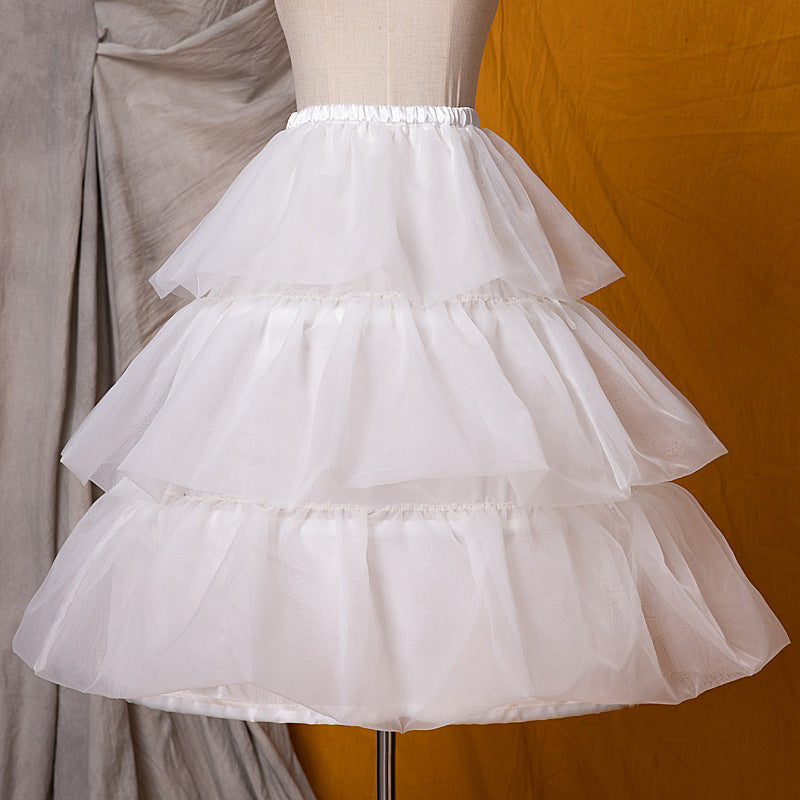 Eieyomi~Sweet Lolita Petticoat Adjustable Hoop Skirt White - 70cm Free size 