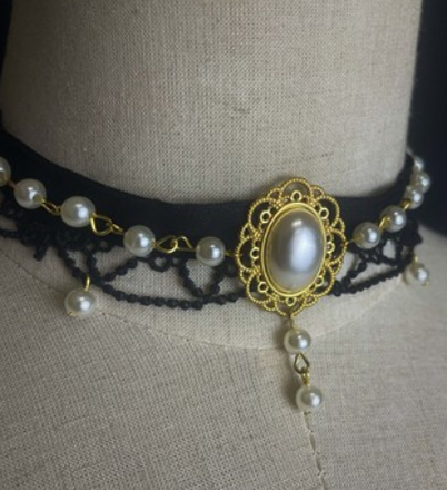 CR Cat Romance~Coconut Milk Boo Boo~Elegant Lolita Polka Dot OP S-M choker 