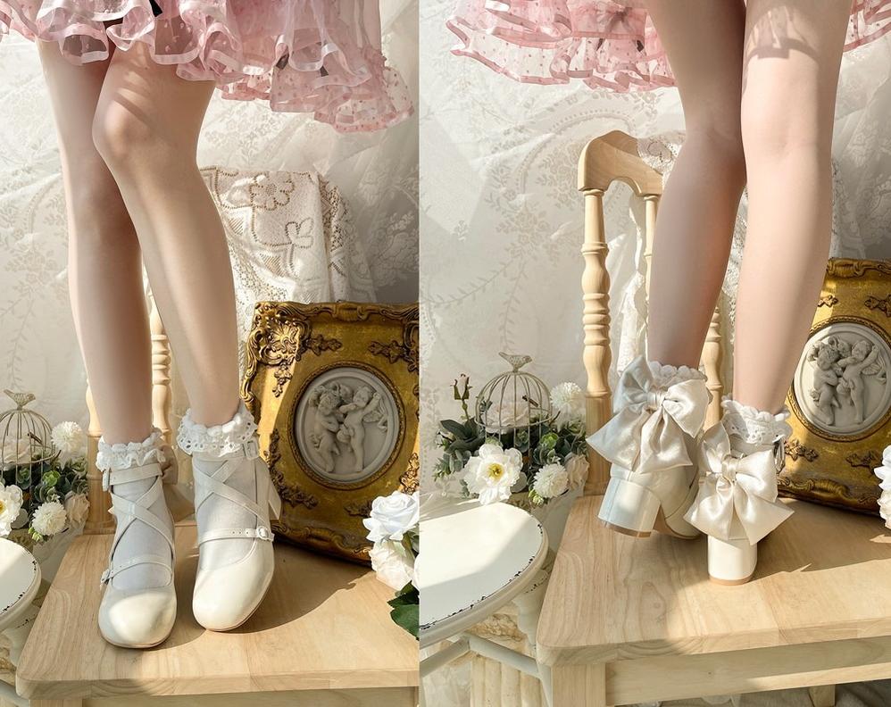 MODO~Follow in the Moonlight~Sweet Lolita Round Toe Shoes with Large Bow