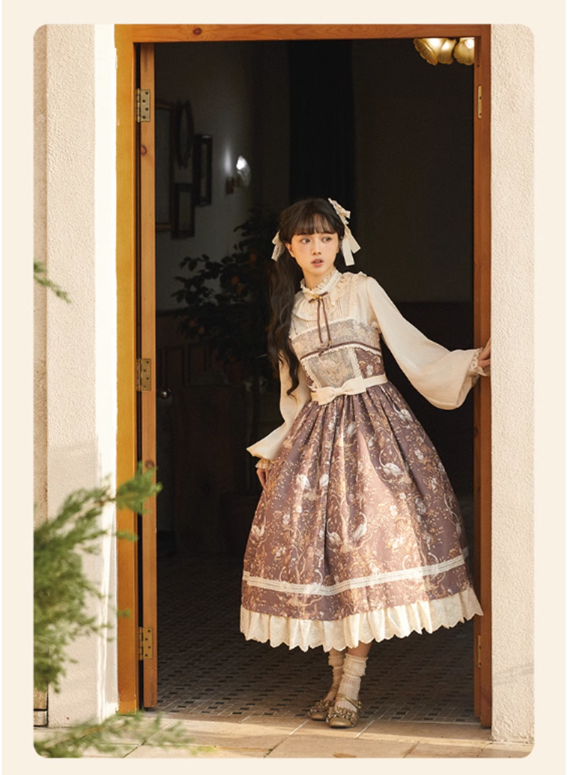 (Buyforme)NyaNya~ Lapland Forest~ Lolita Elegant Vintage Floral JSK OP Dress   